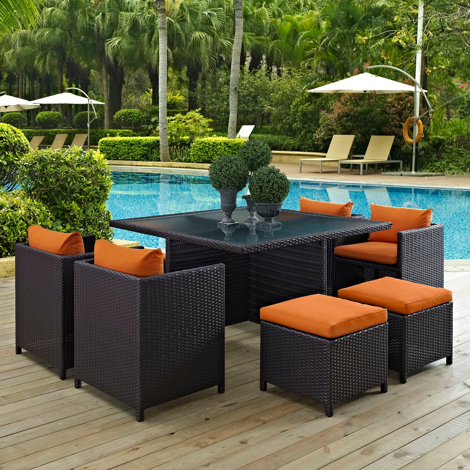 Inverse 9 Piece Outdoor Patio Dining Set by Modway