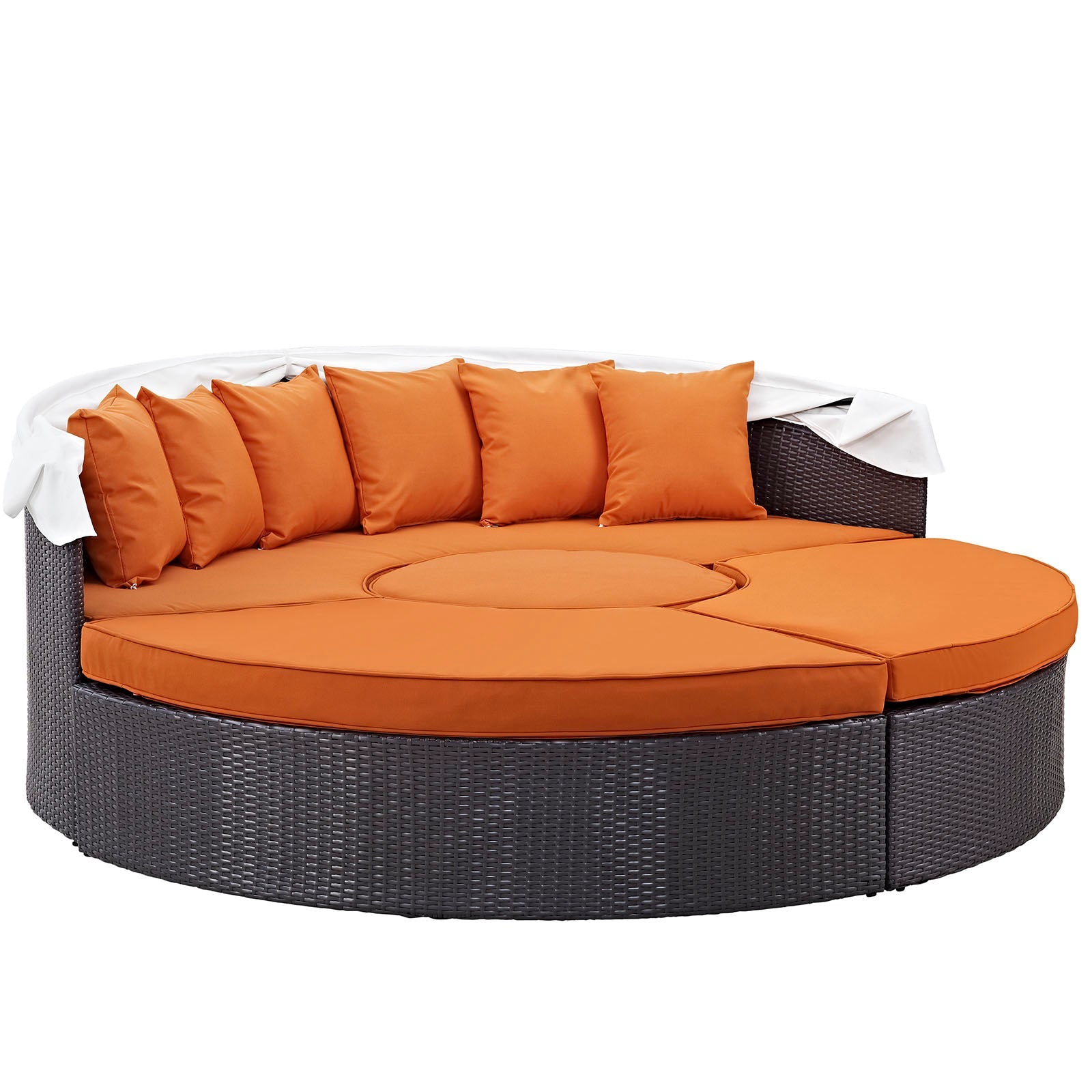 Quest Outdoor Patio Wicker Rattan Canopy Sectional Daybed by Modway