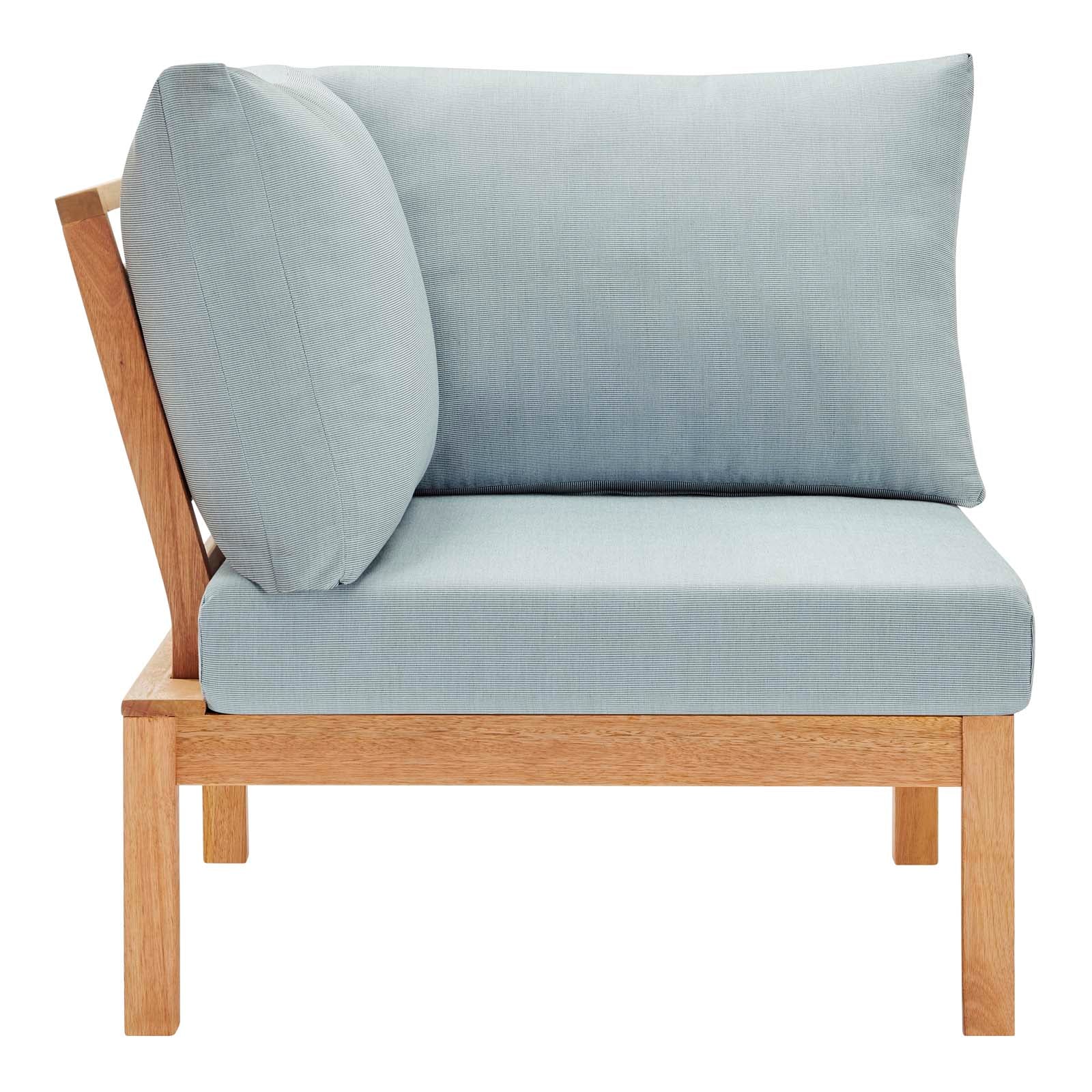 Freeport Karri Wood Sectional Sofa Outdoor Patio Corner Chair by Modway