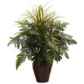 Mixed Grass & Fern w/Decorative Planter