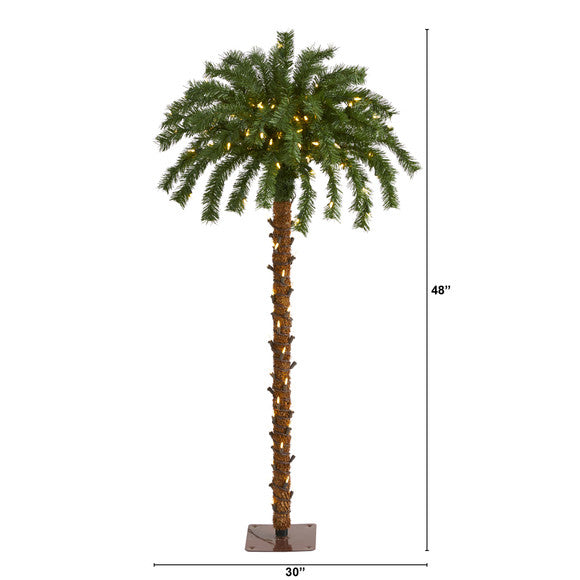 4' Christmas Palm Artificial Tree with 150 Warm White LED Lights