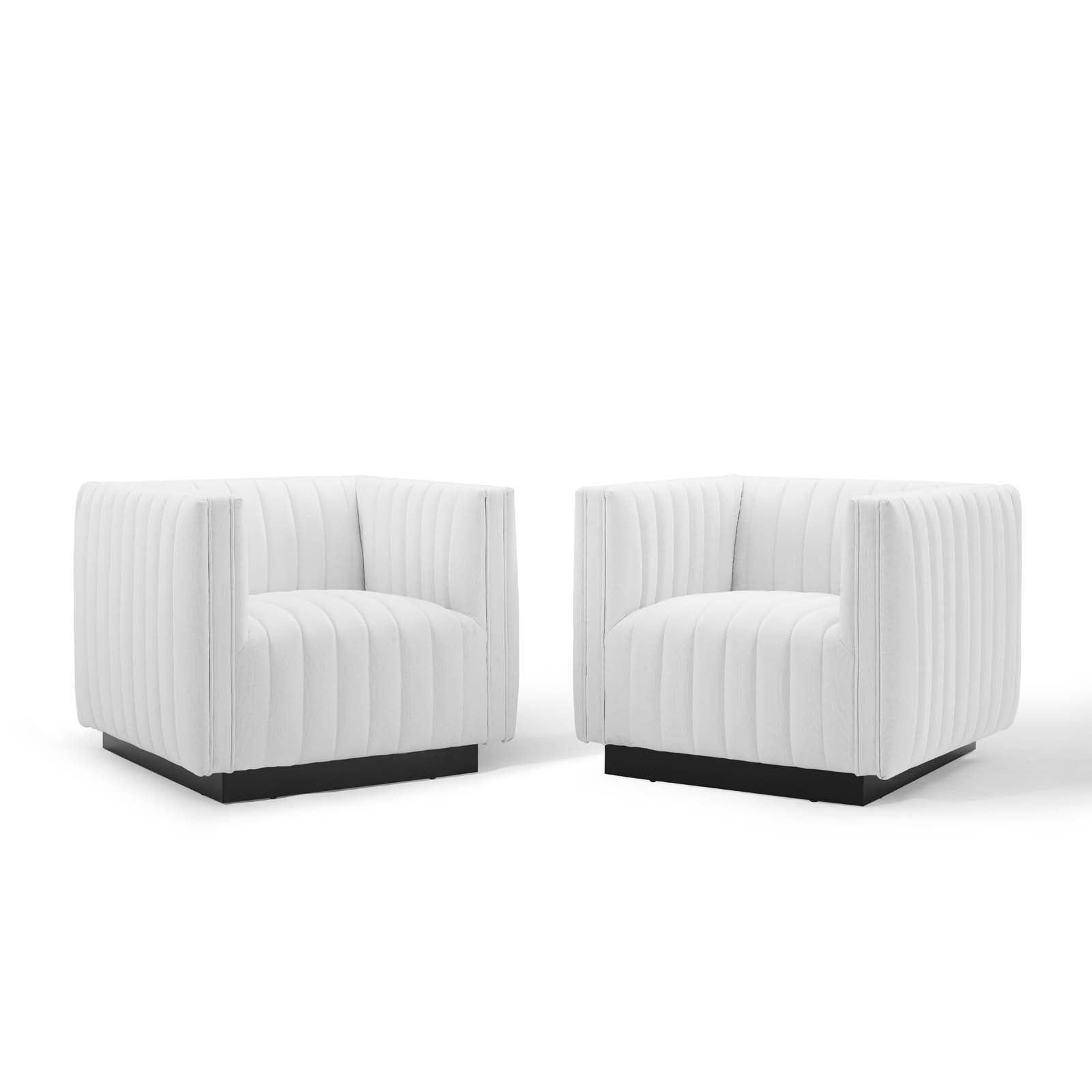 Conjure Upholstered Fabric Tufted Armchair Set of 2 by Modway