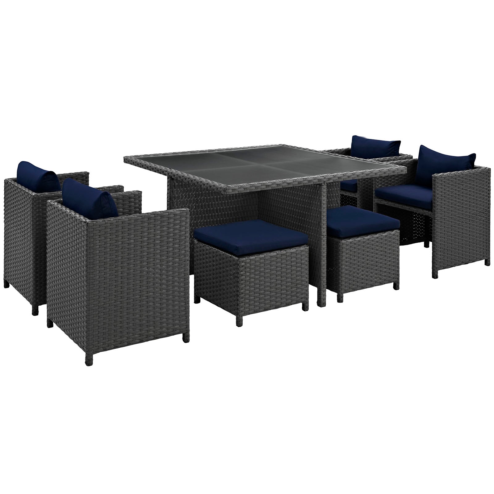 Sojourn 9 Piece Outdoor Patio Sunbrella¨ Dining Set by Modway