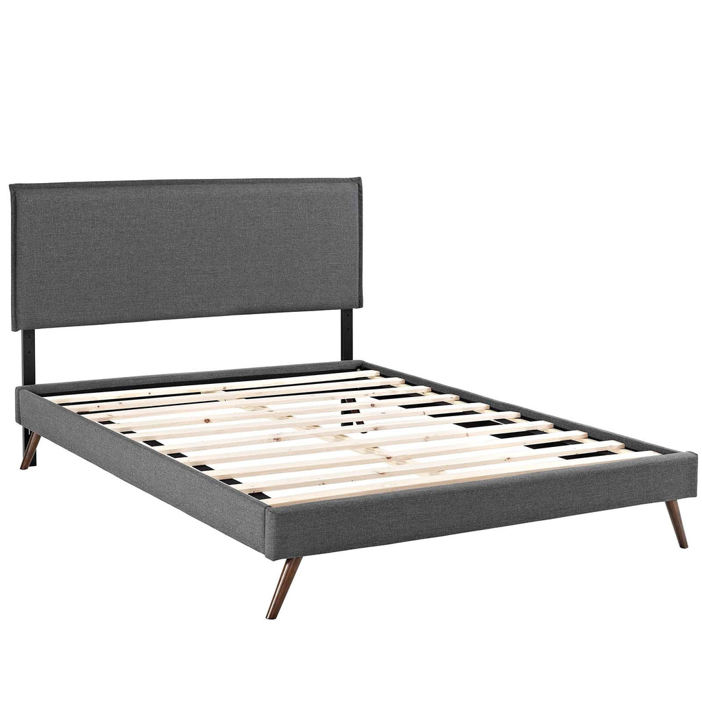 Amaris Queen Platform Bed with Round Splayed Legs
