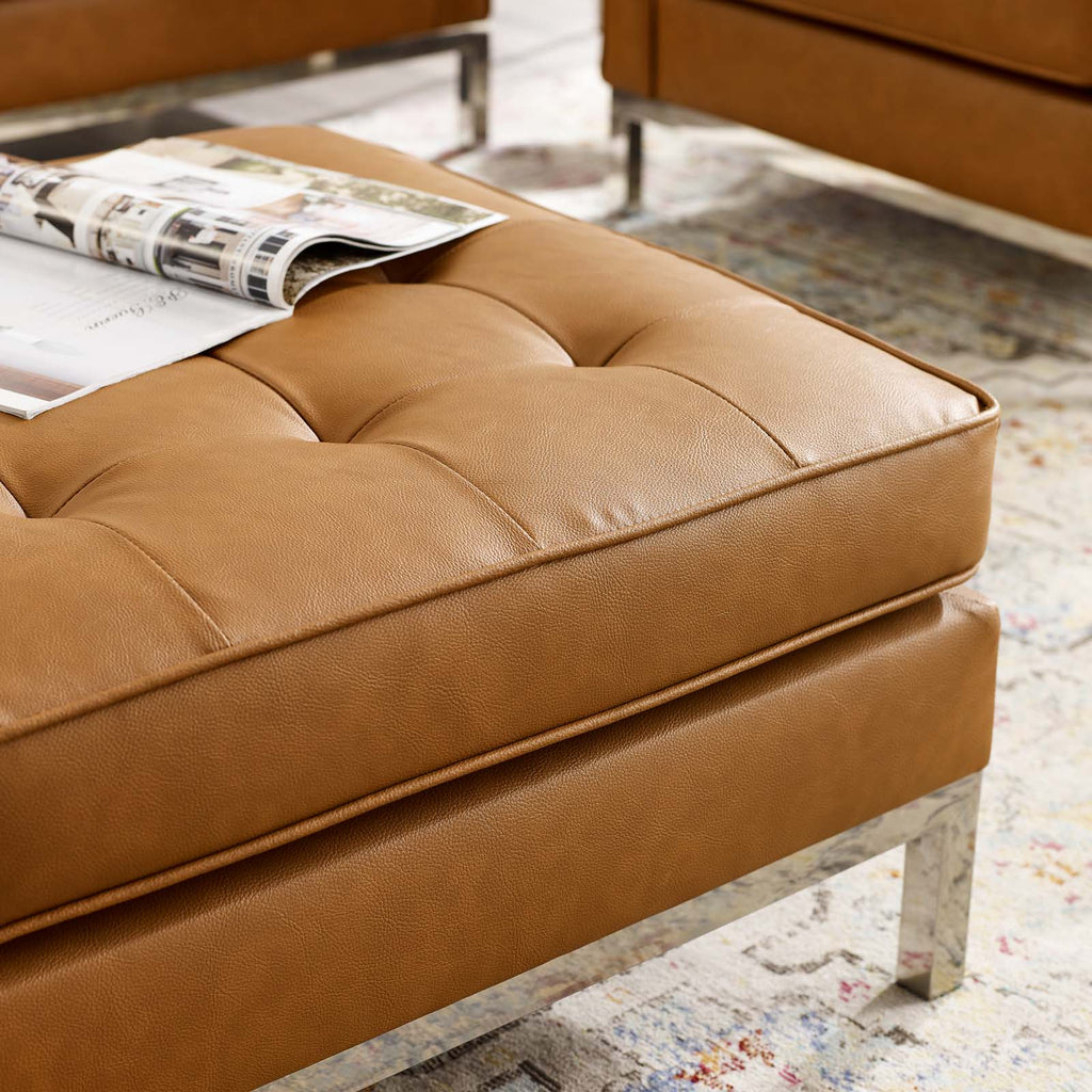 Loft Tufted Vegan Leather Ottoman by Modway