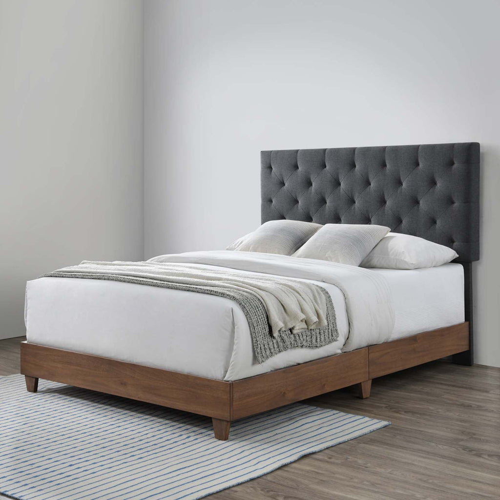 Rhiannon Diamond Tufted Upholstered Fabric Queen Bed by Modway