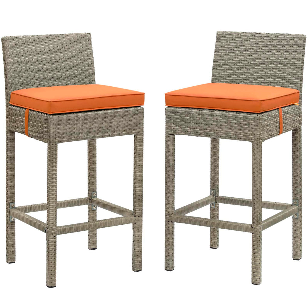 Conduit Outdoor Patio Wicker Rattan Bar Stool Set of 2 by Modway
