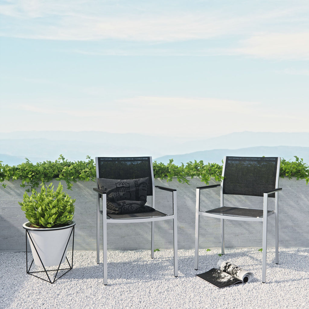 Shore Outdoor Patio Aluminum Dining Chair Set of 2 by Modway