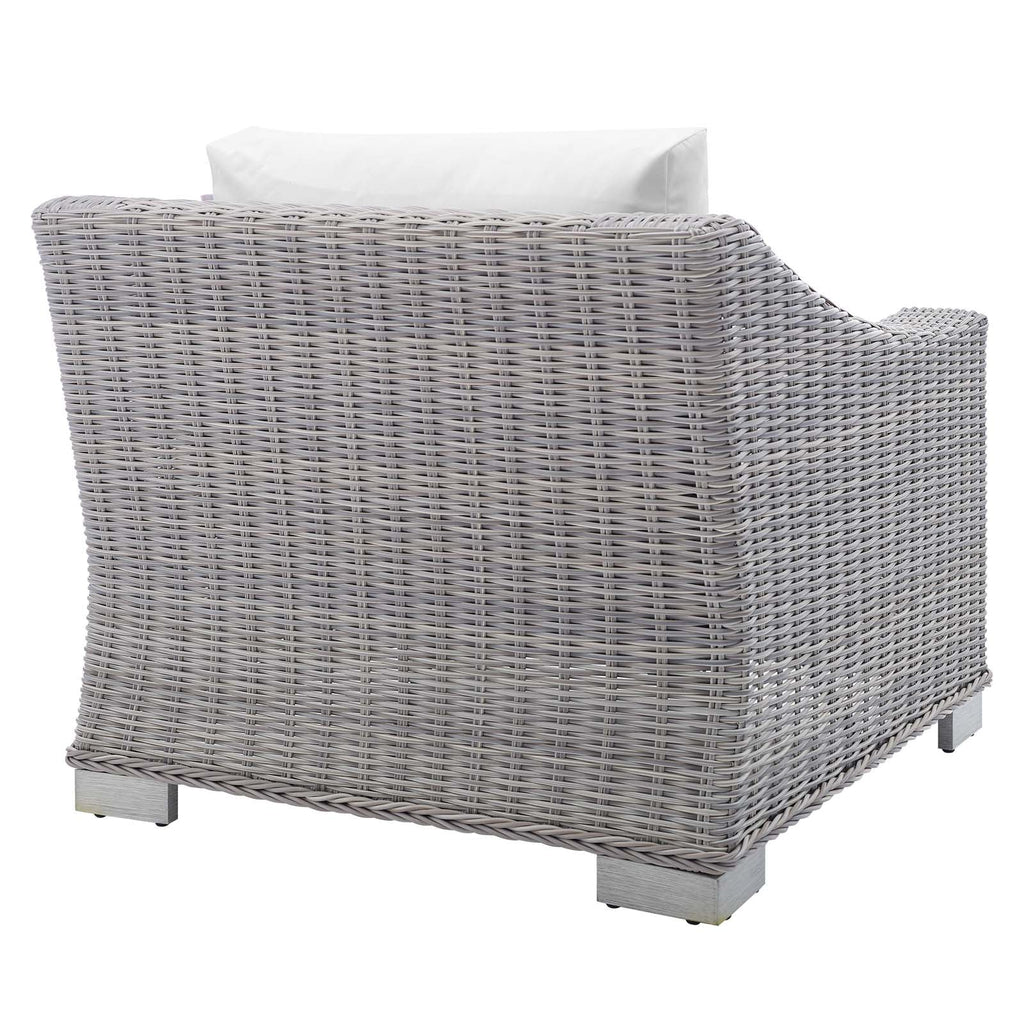 Conway 2-Piece Sunbrella¨ Outdoor Patio Wicker Rattan Armchair and Ottoman Set by Modway
