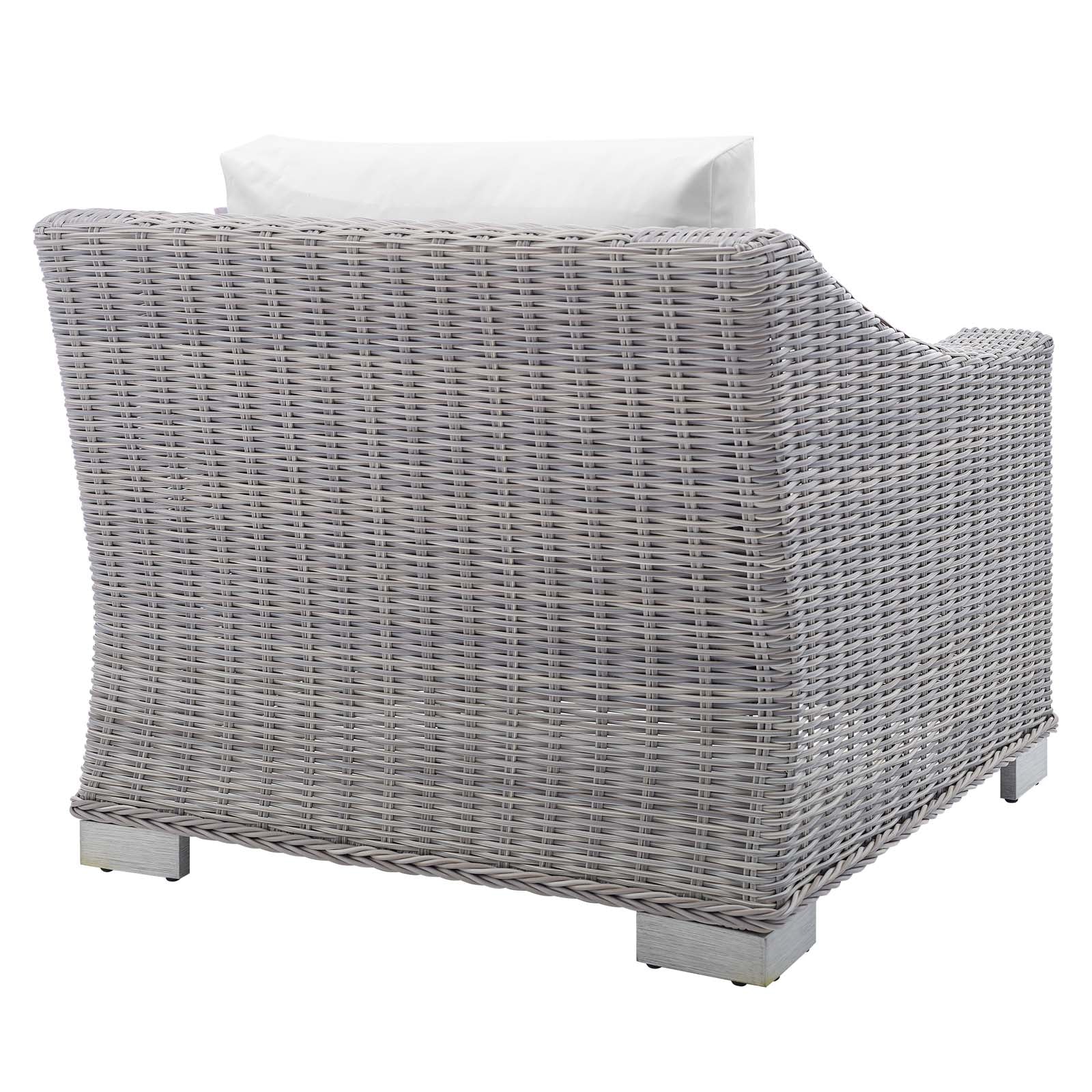 Conway 2-Piece Sunbrella¨ Outdoor Patio Wicker Rattan Armchair and Ottoman Set by Modway