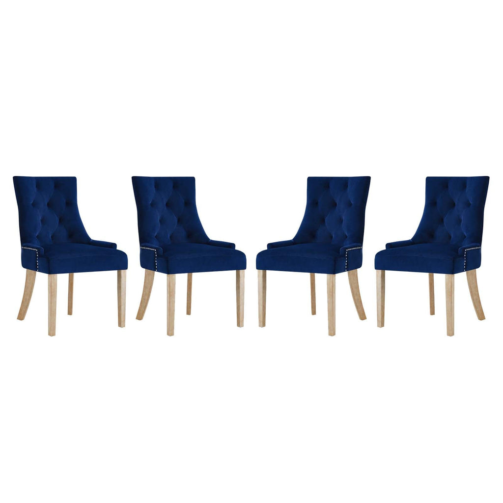 Pose Performance Velvet Dining Chair Set of 4 by Modway