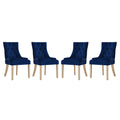 Pose Performance Velvet Dining Chair Set of 4 by Modway