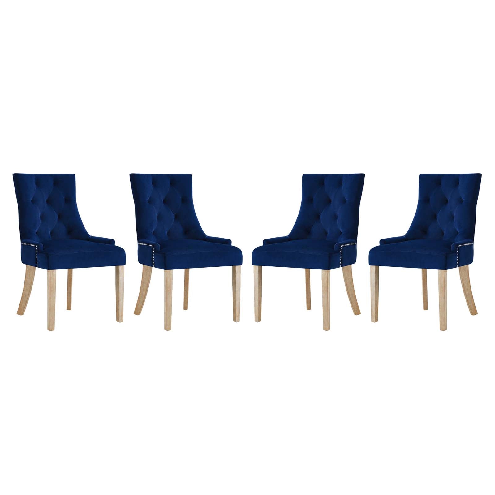 Pose Performance Velvet Dining Chair Set of 4 by Modway