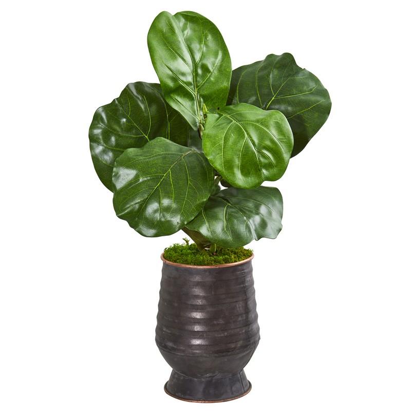 24"  Fiddle Leaf Artificial Plant in Decorative Planter