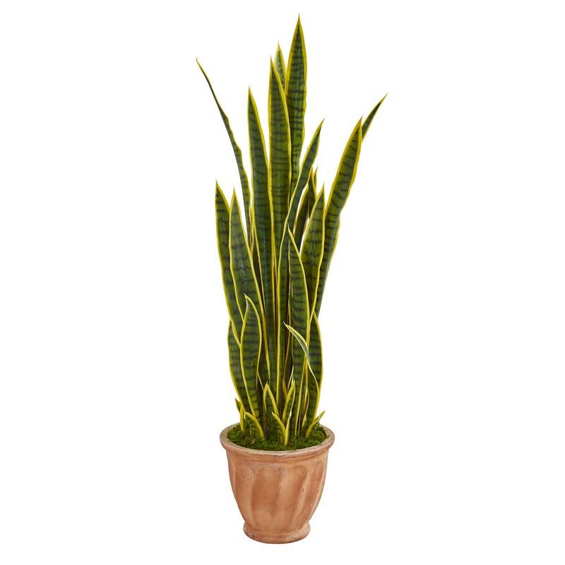 50"  Sansevieria Artificial Plant in Terra Cotta Planter