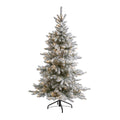 7' Flocked West Virginia Spruce Artificial Christmas Tree with 400 Clear Lights