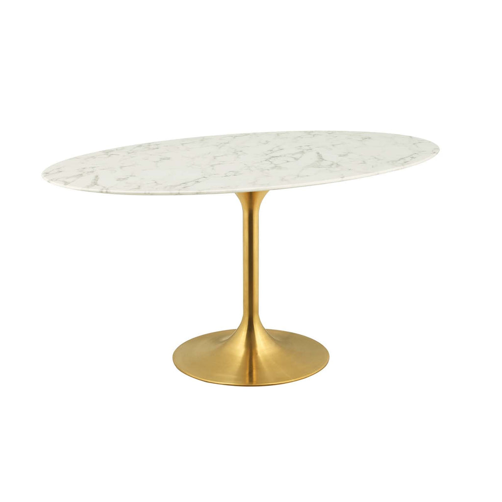 Lippa 60" Oval Faux Marble Dining Table by Modway