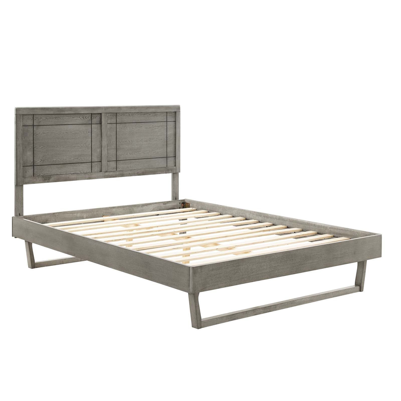 Marlee Wood Queen Platform Bed With Angular Frame by Modway