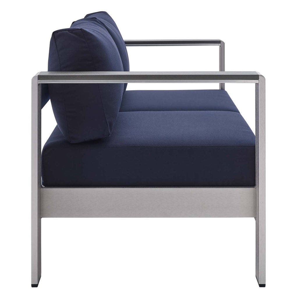 Shore Sunbrella¨ Fabric Aluminum Outdoor Patio Loveseat by Modway