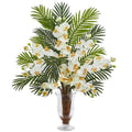 Phalaenopsis Orchid and Areca Palm Artificial Arrangement