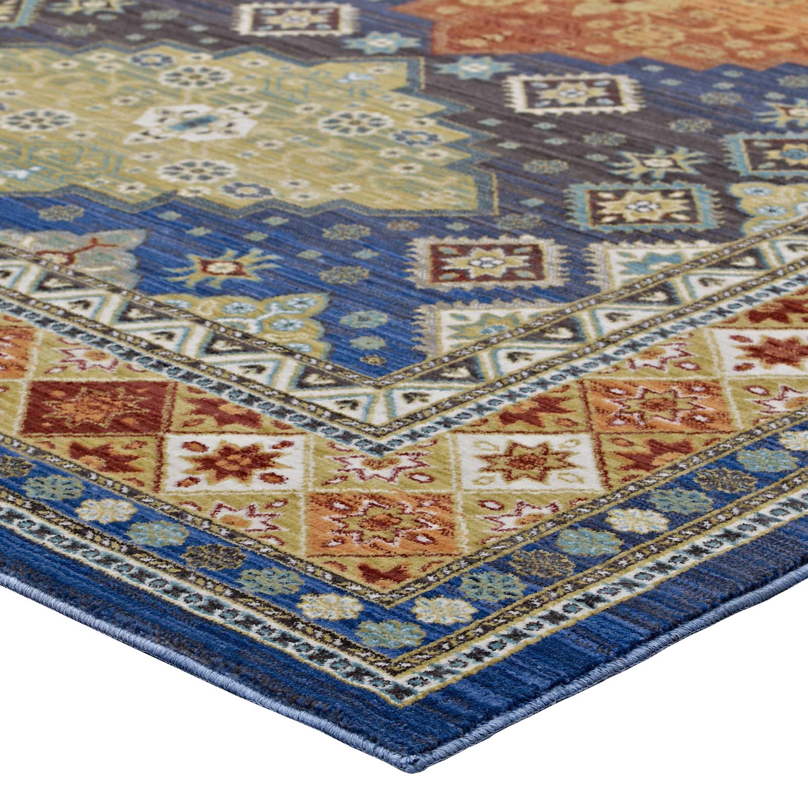 Atzi Distressed Southwestern Diamond Floral 4x6 Area Rug by Modway
