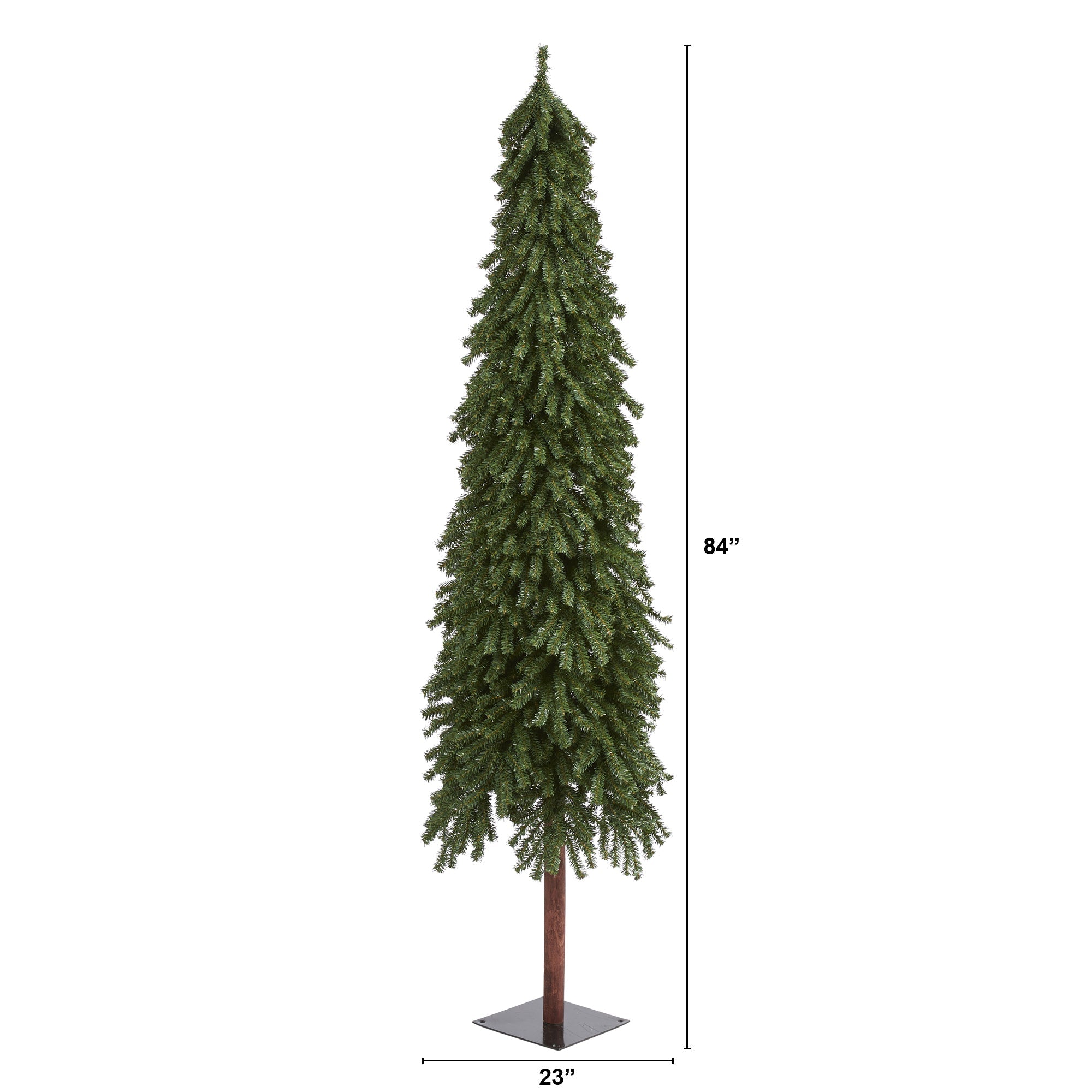 7' Gr& Alpine Artificial Christmas Tree w/950 Bendable Branches on Natural Trunk