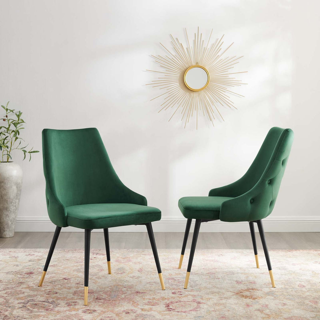 Adorn Performance Velvet Dining Side Chair Set of 2 by Modway