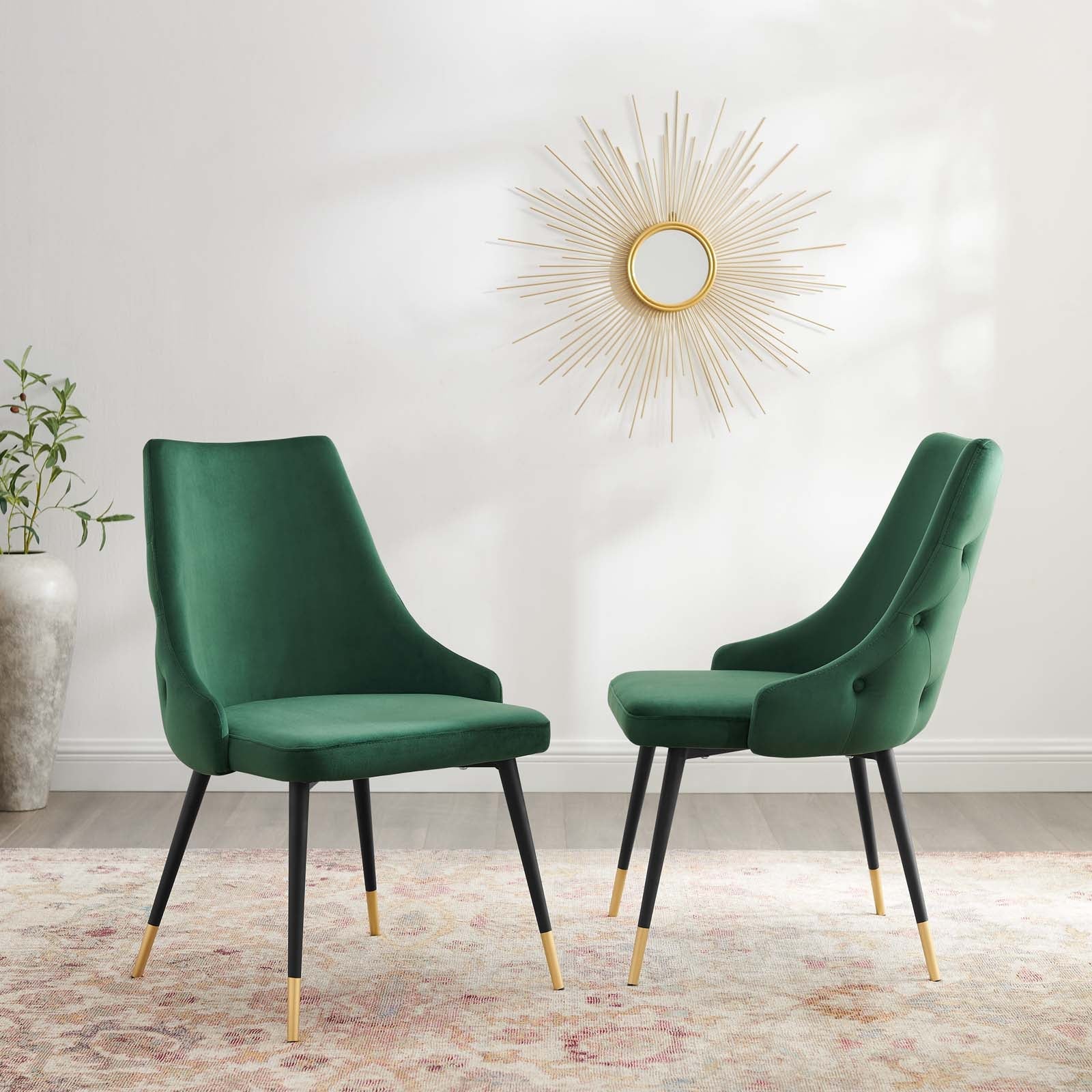 Adorn Performance Velvet Dining Side Chair Set of 2 by Modway
