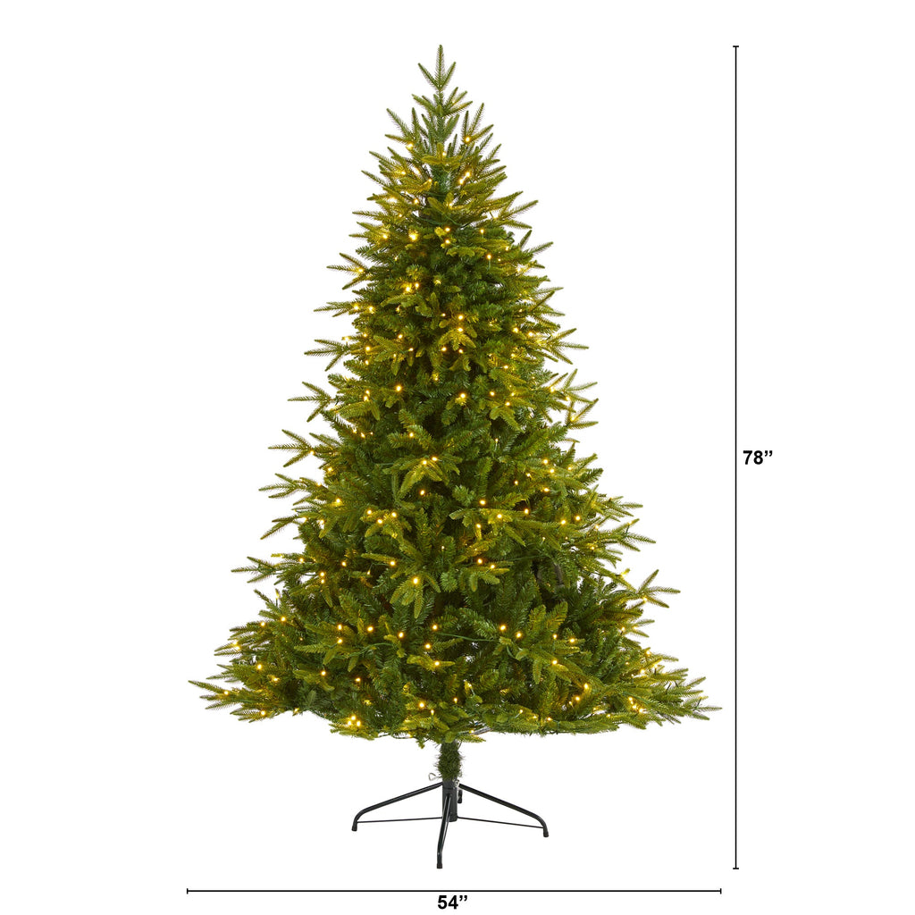 6.5' Colorado Mountain Fir 'Natural Look' Artificial Christmas Tree w/ 400 LED