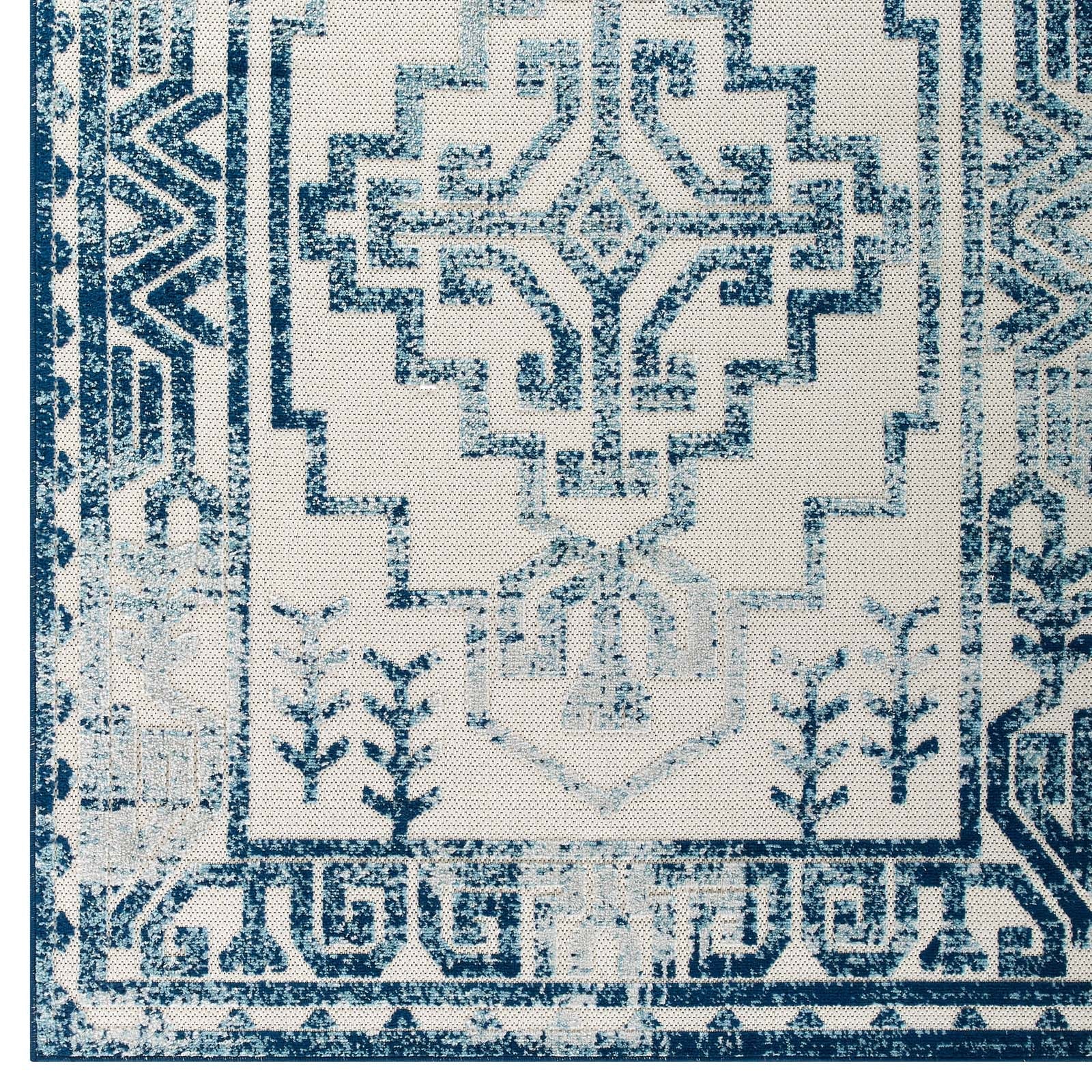 Reflect Nyssa Distressed Geometric Southwestern Aztec 8x10 Indoor/Outdoor Area Rug by Modway