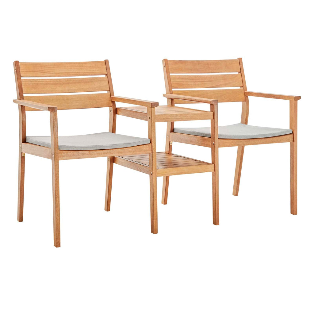 Viewscape Outdoor Patio Ash Wood Jack and Jill Chair Set by Modway