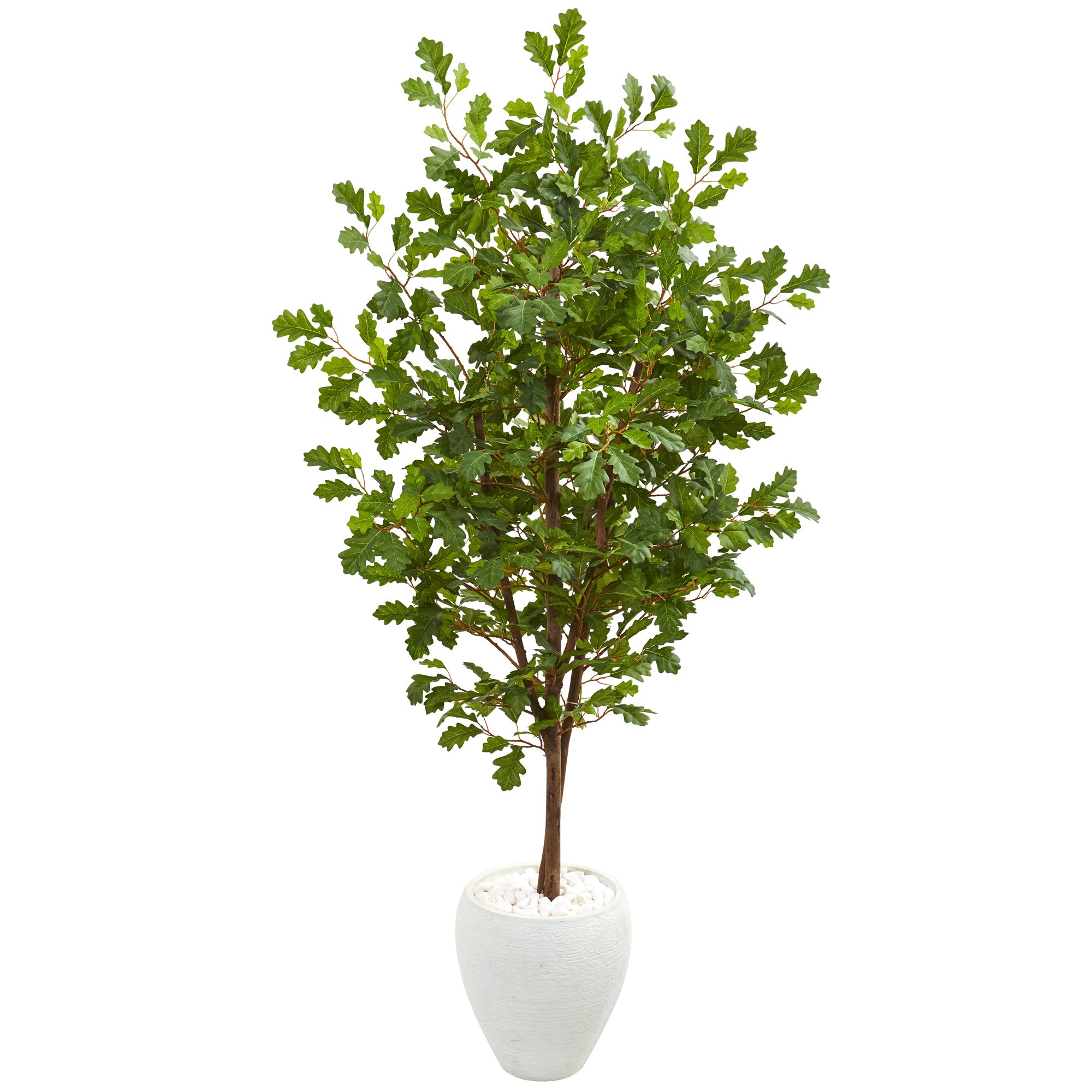 68"  Oak Artificial Tree in White Planter