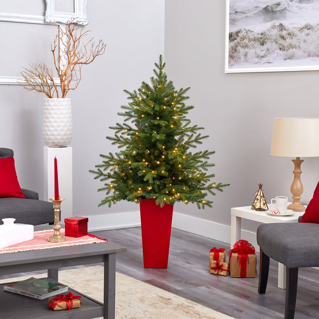 5' Swedish Fir Artificial Christmas Tree w/ 160 Warm White LED Lights
