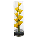 20" Calla Lily Artificial Arrangement in Cylinder Glass