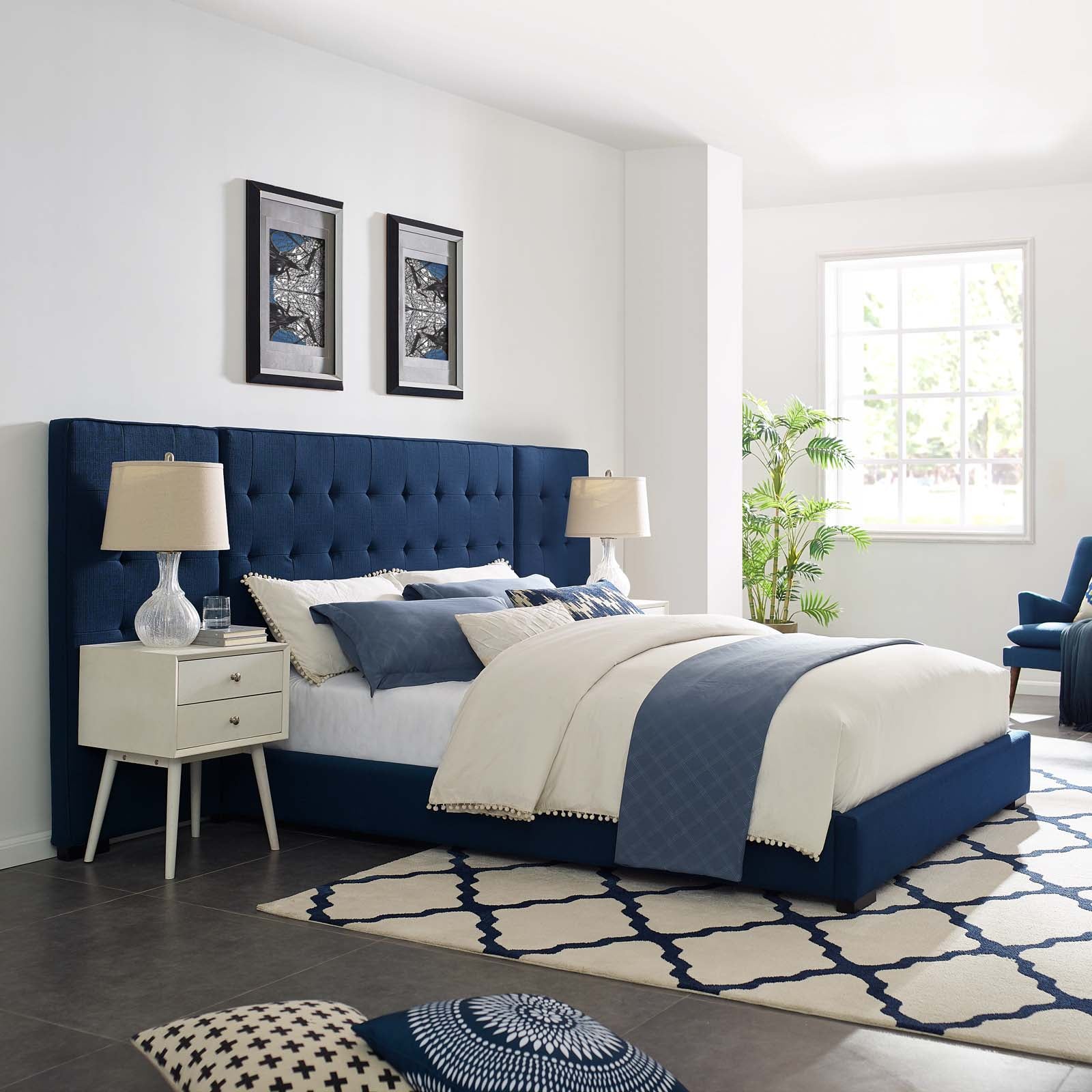 Sierra Upholstered Fabric Queen Platform Bed by Modway