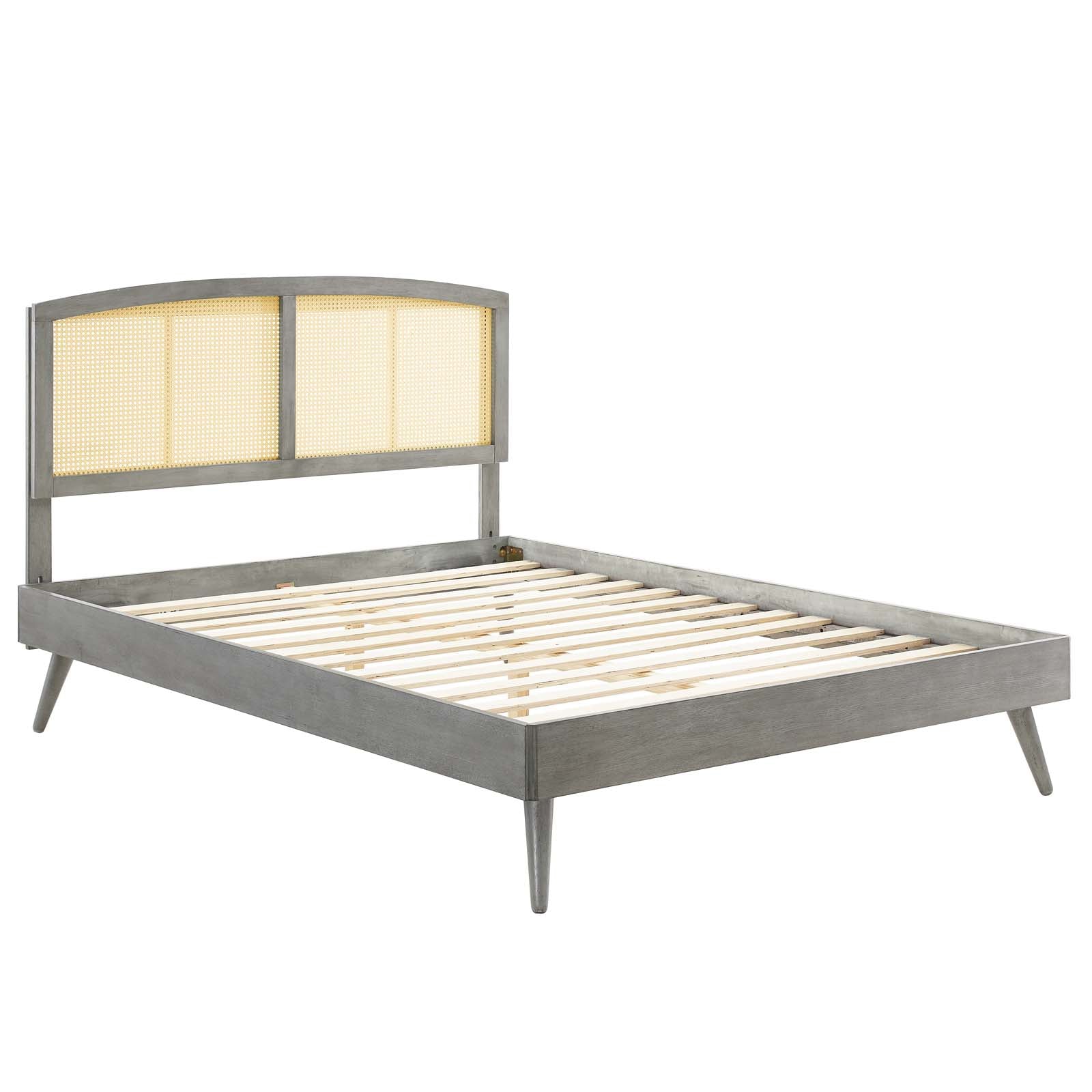 Sierra Cane and Wood Full Platform Bed With Splayed Legs by Modway