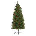 6' Mixed Pine Artificial Christmas Tree w/ 250 Clear LED Lights
