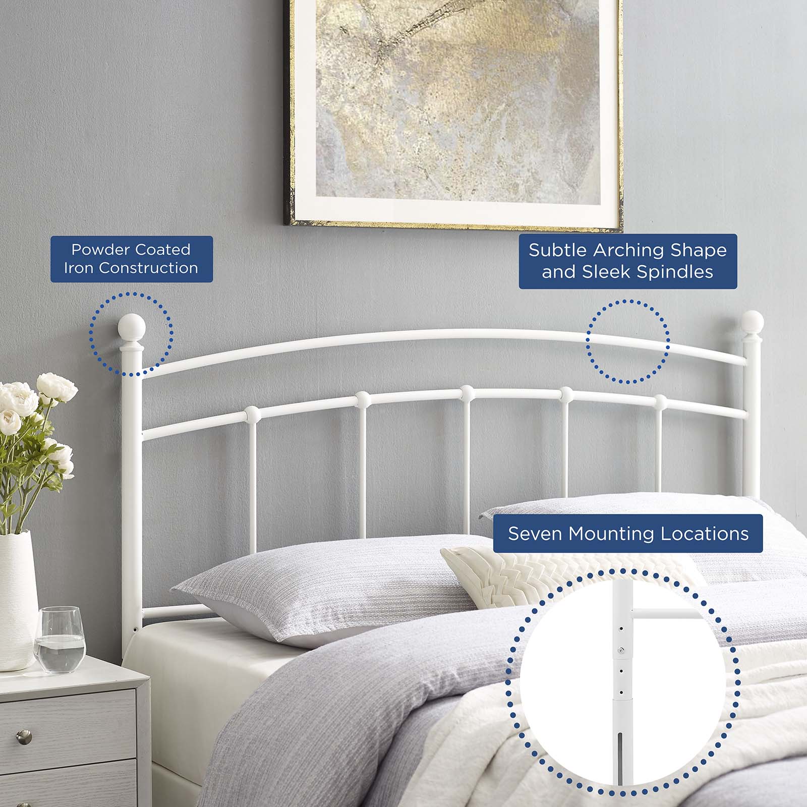 Abigail Metal Twin Headboard by Modway