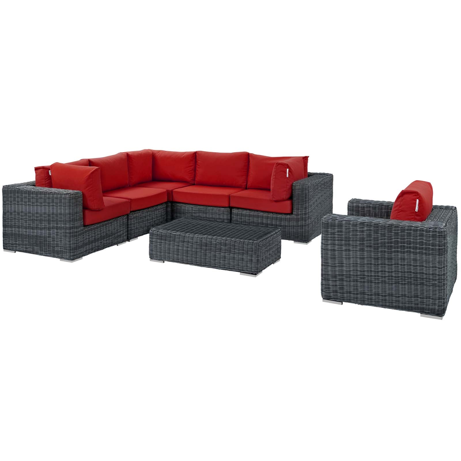 Summon 7 Piece Outdoor Patio Sunbrella¨ Sectional Set by Modway