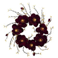 24"  Burgundy and Gold Magnolia Artificial Wreath