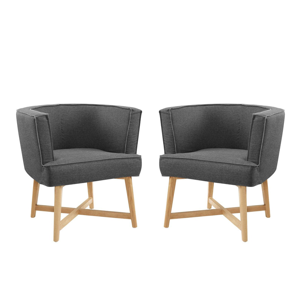 Anders Upholstered Fabric Accent Chair Set of 2 by Modway