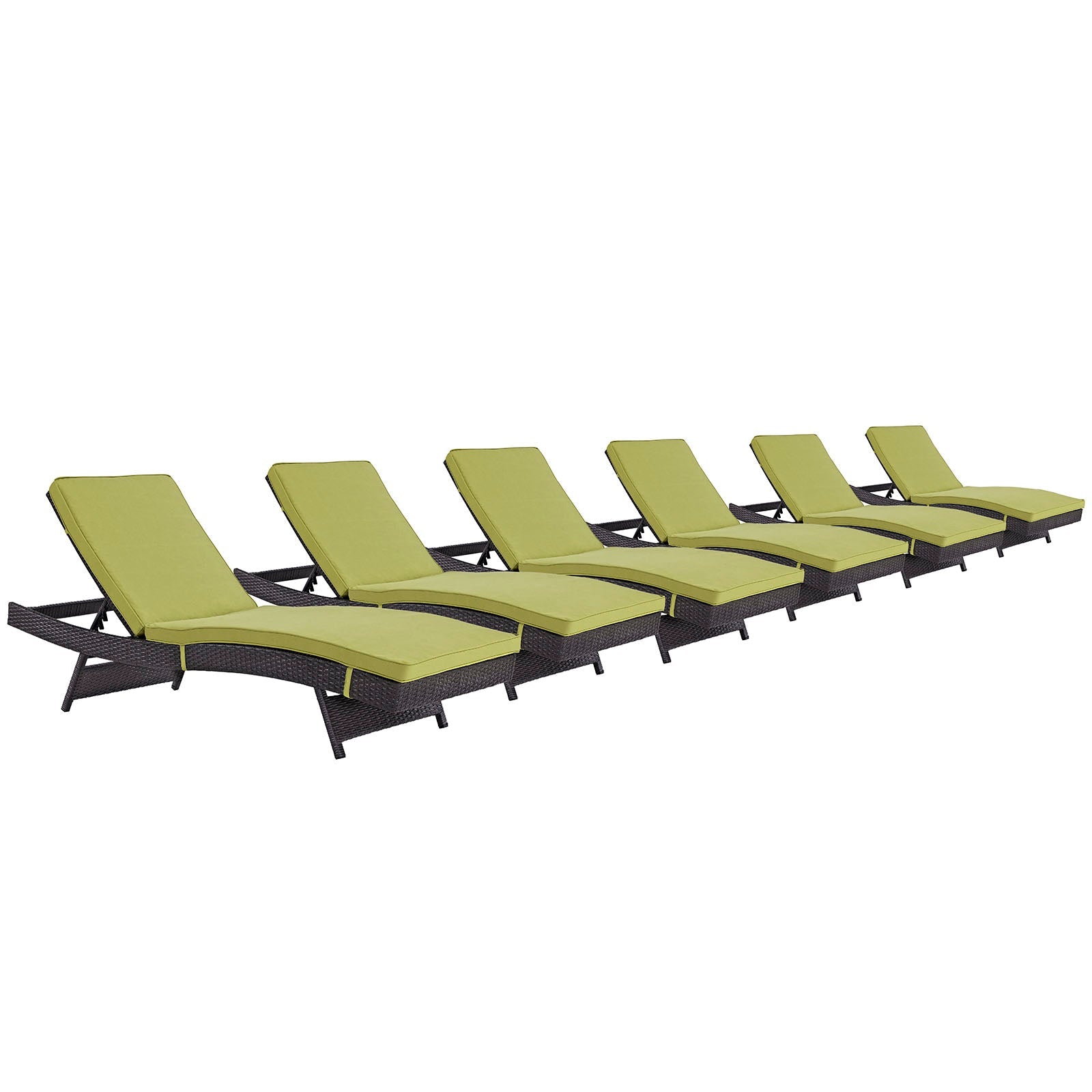 Convene Outdoor Patio Chaise Set of 6 by Modway