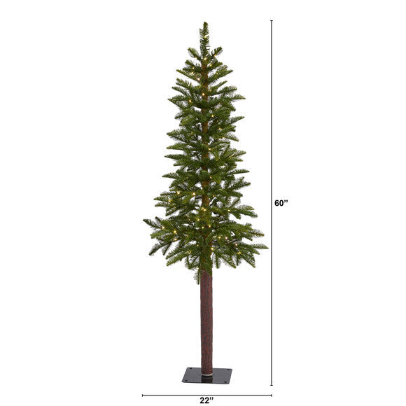 5' Alaskan Alpine Artificial Christmas Tree with 100 Clear Microdot
