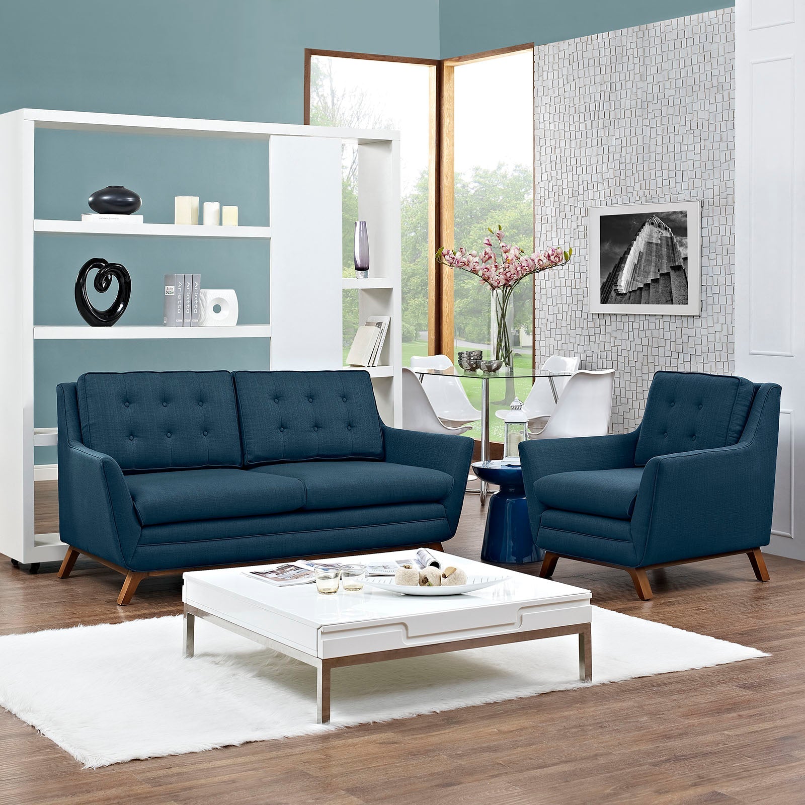 Beguile Upholstered Fabric Living Room Set Set of 2 by Modway