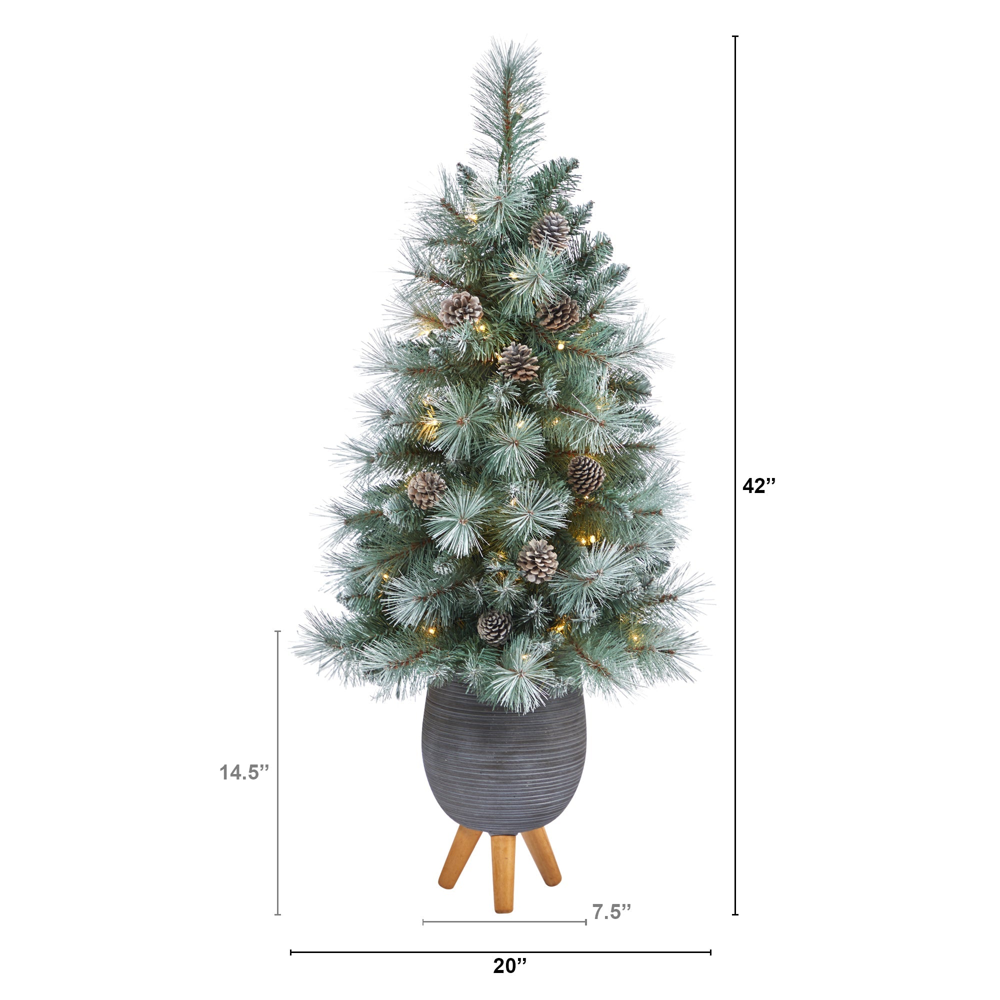 3.5' Frosted Tip British Columbia Mountain Pine Artificial Christmas Tree