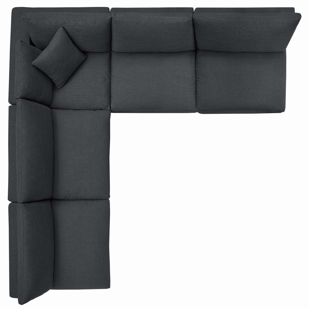 Commix 5-Piece Down Filled Overstuffed Armless Sectional Sofa by Modway