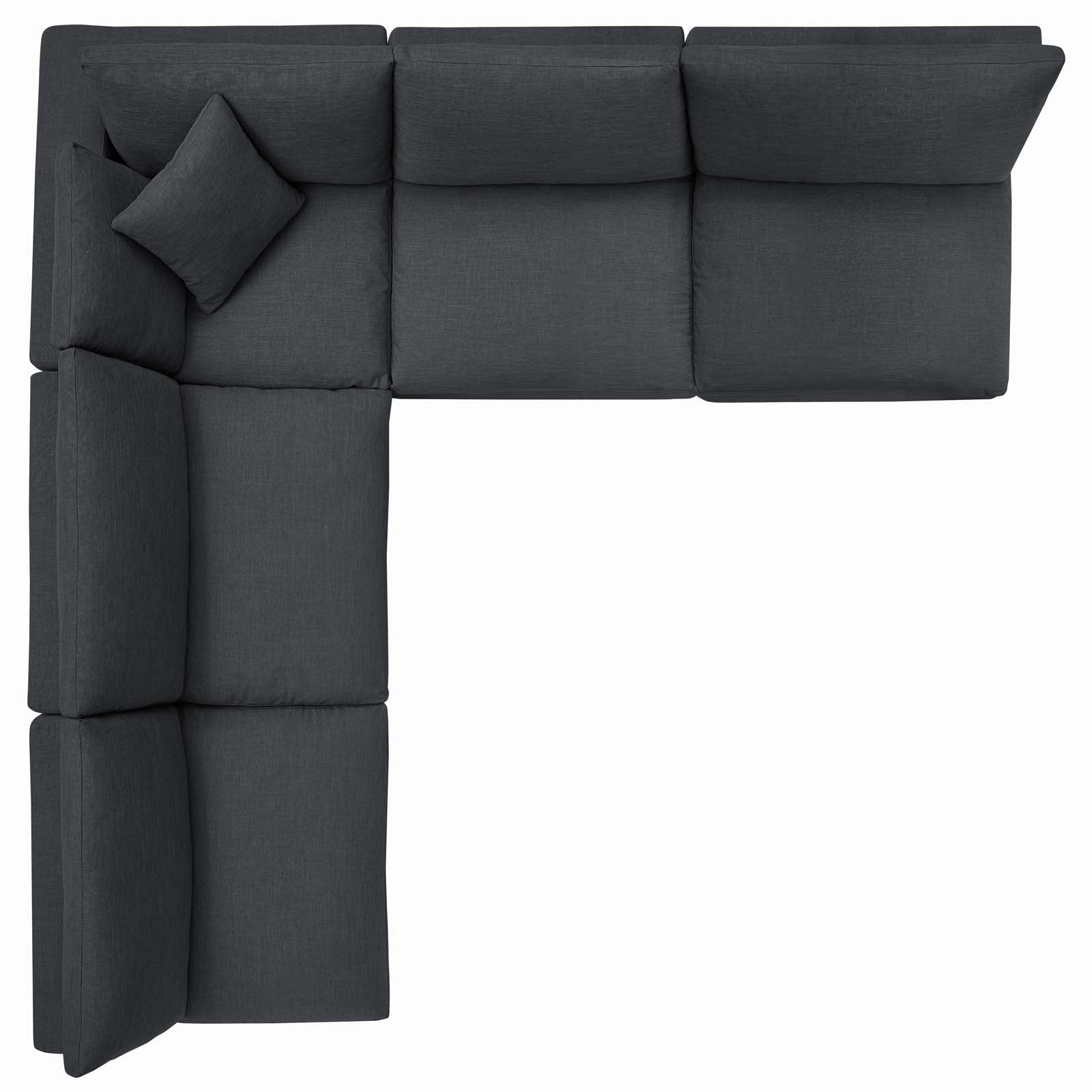 Commix 5-Piece Down Filled Overstuffed Armless Sectional Sofa by Modway