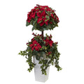 4' Poinsettia Berry Topiary w/Decorative Planter