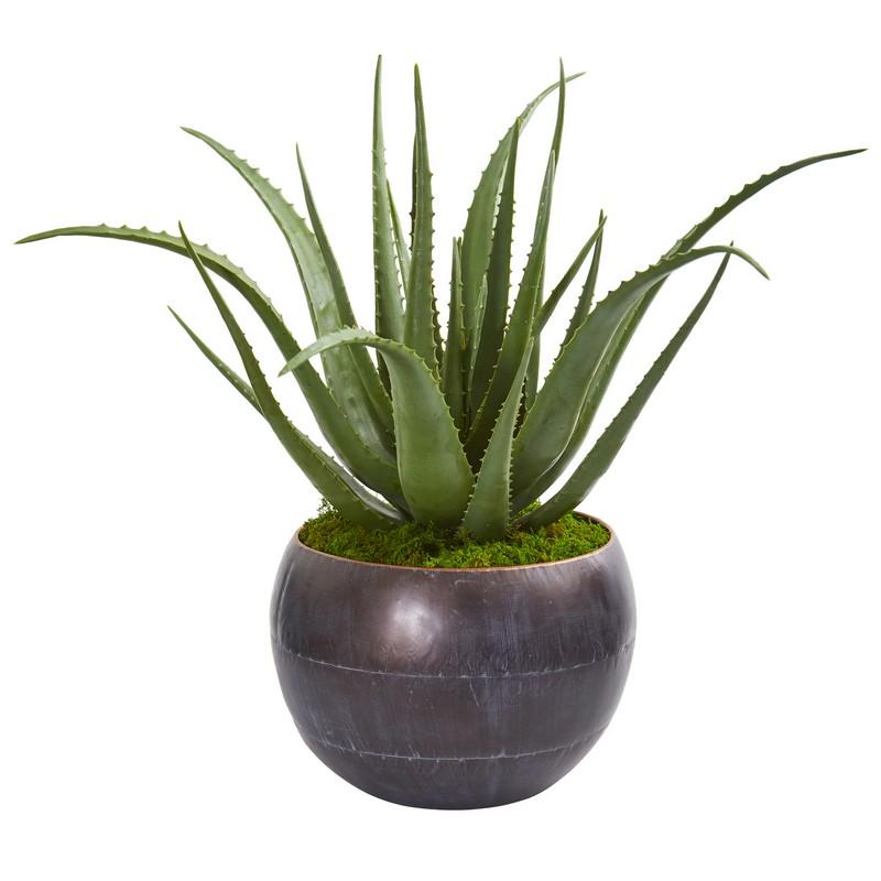 26"  Aloe Artificial Plant in Decorative Bowl