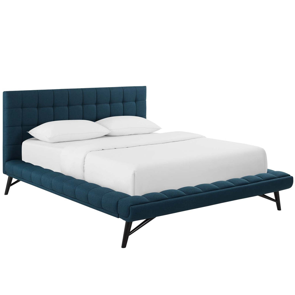 Julia Biscuit Tufted Upholstered Fabric Queen Platform Bed by Modway